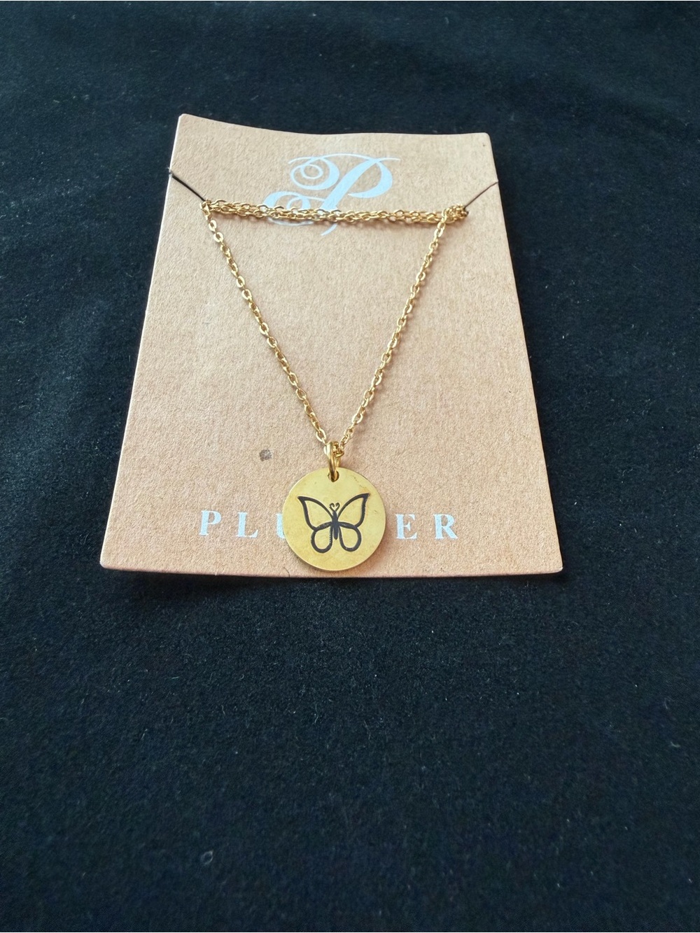 Plunder Gold Butterfly Medallion Necklace